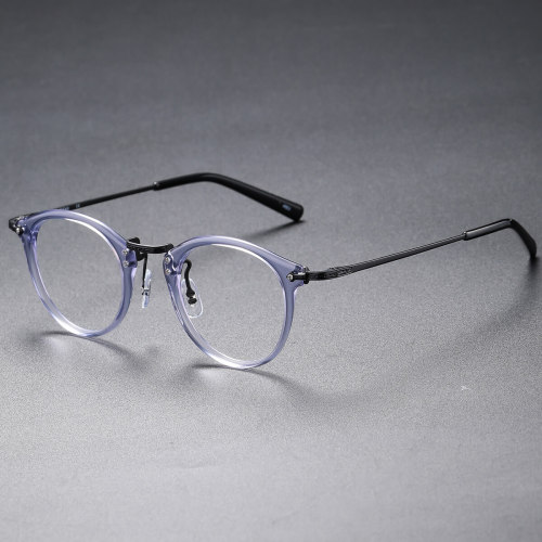 Acetate & Titanium Eyeglasses LE0334_Clear & Gunmetal