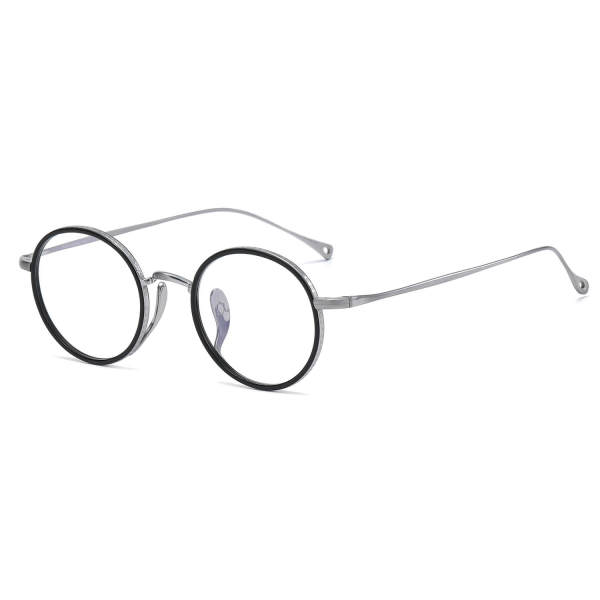 Titanium Eyeglasses LE0384_Silver & Black