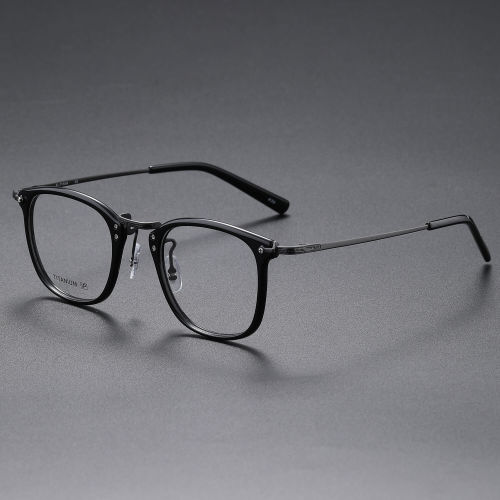 Acetate & Titanium Eyeglasses LE0341_Black & Gunmetal