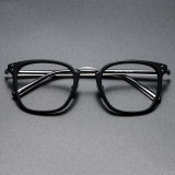 Acetate & Titanium Eyeglasses LE0336_Black & Silver