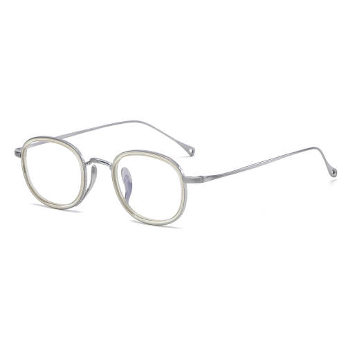 Titanium Eyeglasses LE0385_Silver & Light Yellow