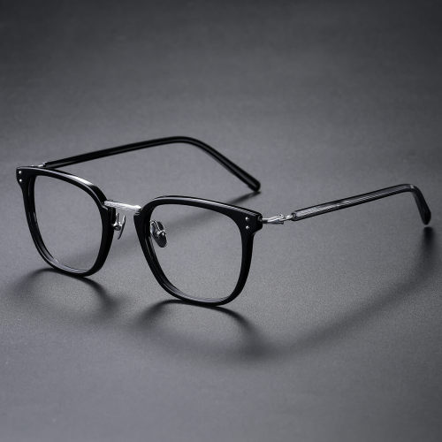 Acetate & Titanium Eyeglasses LE0336_Black & Silver