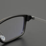 Rectangle Genuine Natural Horn Rim Glasses LH7007_Striped Black