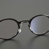 Round Genuine Natural Horn Rimmed Glasses LH7003_Striped Black