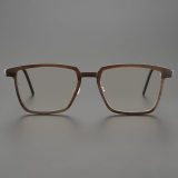 Square Genuine Natural Horn Rimmed Glasses LH7001_Dark Brown Front View