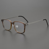Square Genuine Natural Horn Rim Glasses LH7009_Dark Brown