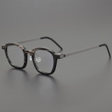 Square Genuine Natural Horn Rim Glasses LH7006_Striped Black
