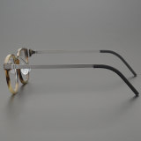 Square Genuine Natural Horn Rimmed Glasses LH7004_Dark Brown