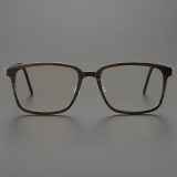 Square Natural Horn Rim Glasses LH7009_Striped Brown