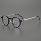 Round Genuine Natural Horn Rimmed Glasses LH7003_Black