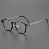 Square Genuine Natural Horn Rimmed Glasses LH7004_Striped Black
