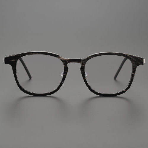 Square Genuine Natural Horn Rimmed Glasses LH7004_Striped Black