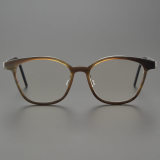 Cat Eye Genuine Natural Horn Rim Glasses LH7005_Dark Brown Front View