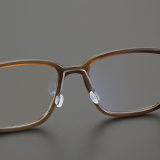 Square Genuine Natural Horn Rim Glasses LH7009_Dark Brown