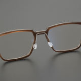 Square Genuine Natural Horn Rimmed Glasses LH7001_Dark Brown