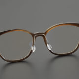 Cat Eye Genuine Natural Horn Rim Glasses LH7005_Dark Brown