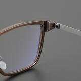 Square Genuine Natural Horn Rimmed Glasses LH7001_Dark Brown