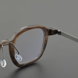 Square Genuine Natural Horn Rim Glasses LH7006_Dark Brown