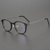 Round Genuine Natural Horn Rim Glasses LH7008_Black