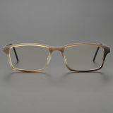 Rectangle Genuine Natural Horn Rim Glasses LH7007_Light Brown Front View