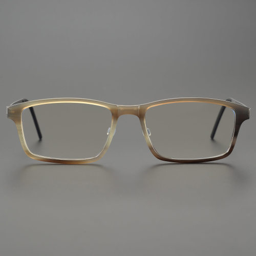 Rectangle Genuine Natural Horn Rim Glasses LH7007_Light Brown