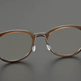 Round Genuine Natural Horn Rim Glasses LH7008_Dark Brown