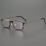 Rectangle Genuine Natural Horn Rim Glasses LH7007_Dark Brown