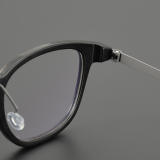 Square Genuine Natural Horn Rimmed Glasses LH7004_Striped Black