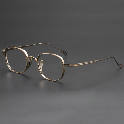 Square Titanium Glasses LE1224_Bronze
