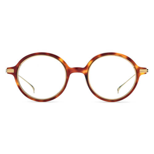 Round Acetate & Titanium Glasses LE0556_Tortoise