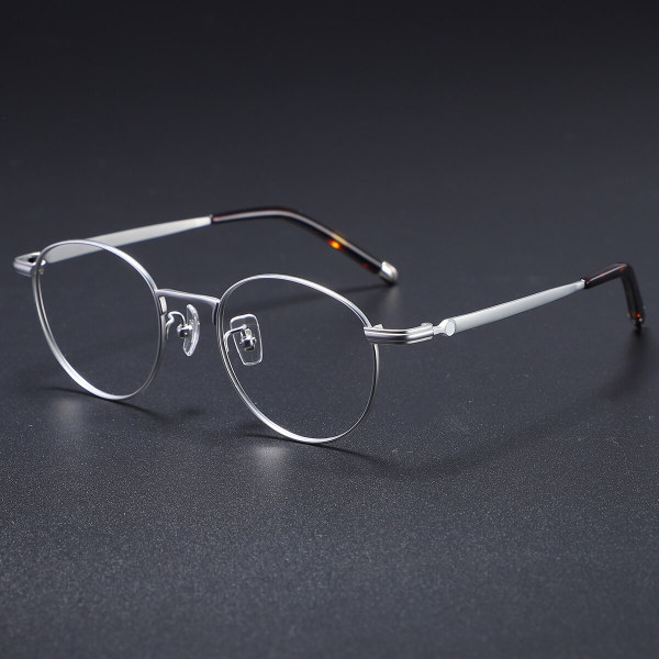 Copy Round Titanium Glasses LE0419_Silver