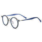 Acetate & Metal Eyeglasses LE0518_Gray & Blue
