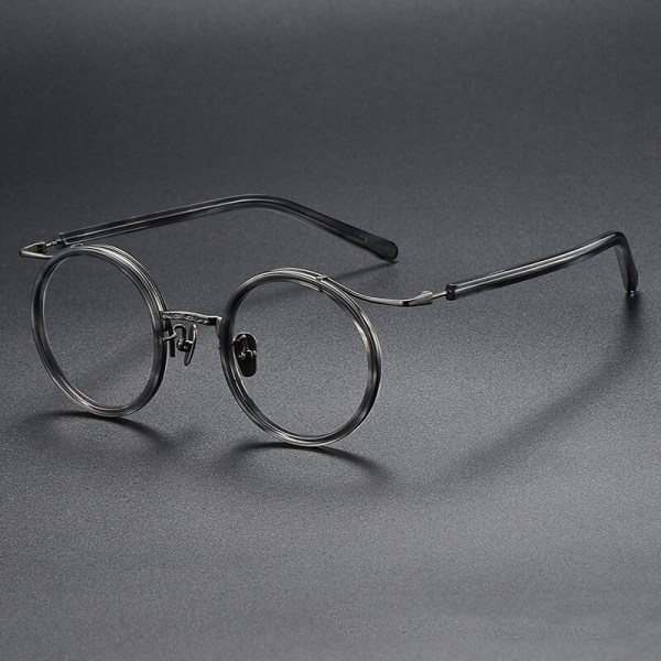Titanium Round Gunmetal Glasses LE1068_Gunmetal
