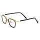 Square Acetate & Titanium Glasses LE0557_Black - Gold