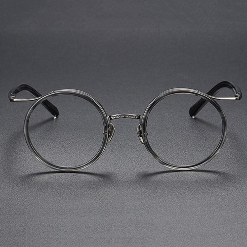 Titanium Round Gunmetal Glasses LE1068_Gunmetal
