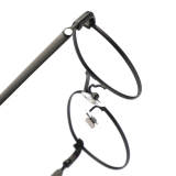 Round Titanium Glasses LE0419_Gunmetal