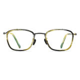 Acetate & Titanium Glasses LE0557_Yellow - Gray Front View