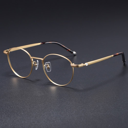 Round Titanium Glasses LE0419_Gold