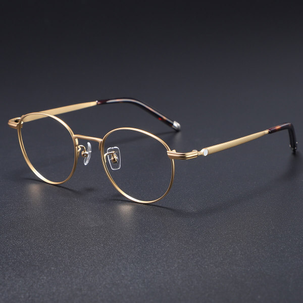 Round Titanium Glasses LE0419_Gold