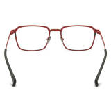 Square Pure Titanium Glasses LE0611_Red - Green