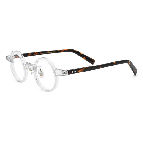 Round Acetate Glasses LE0637_Clear