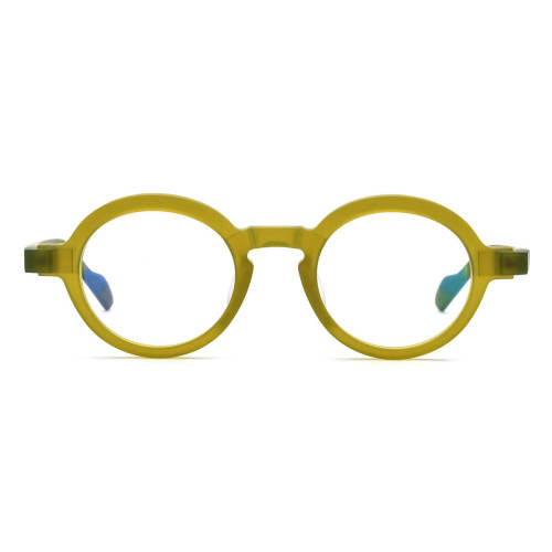 Round Acetate Glasses - LE0647_Yellow Green