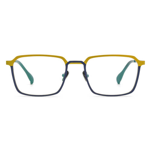 Square Pure Titanium Glasses LE0611_Blue - Yellow