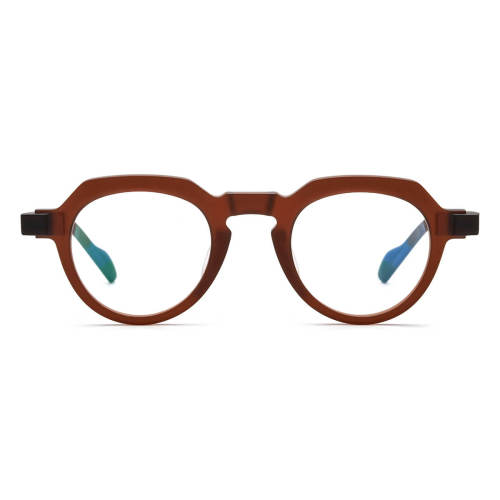Round Acetate Glasses LE0646_Brown