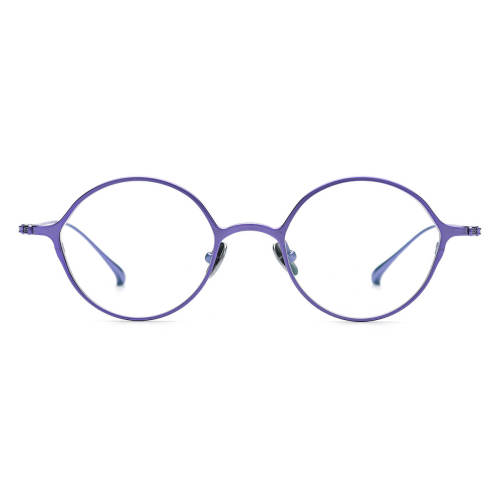 Round Pure Titanium Glasses LE0603_Purple