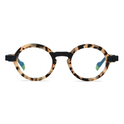 Round Acetate Glasses - LE0647_Gray Tortoise