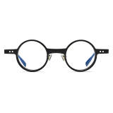Round Acetate Glasses LE0637_Black Front View