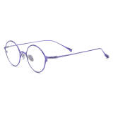 Round Pure Titanium Glasses LE0603_Purple