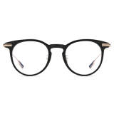 Round Acetate & Titanium Glasses LE0565_Black Front View
