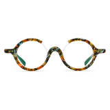 Round Acetate Glasses LE0638_Yellow Tortoise